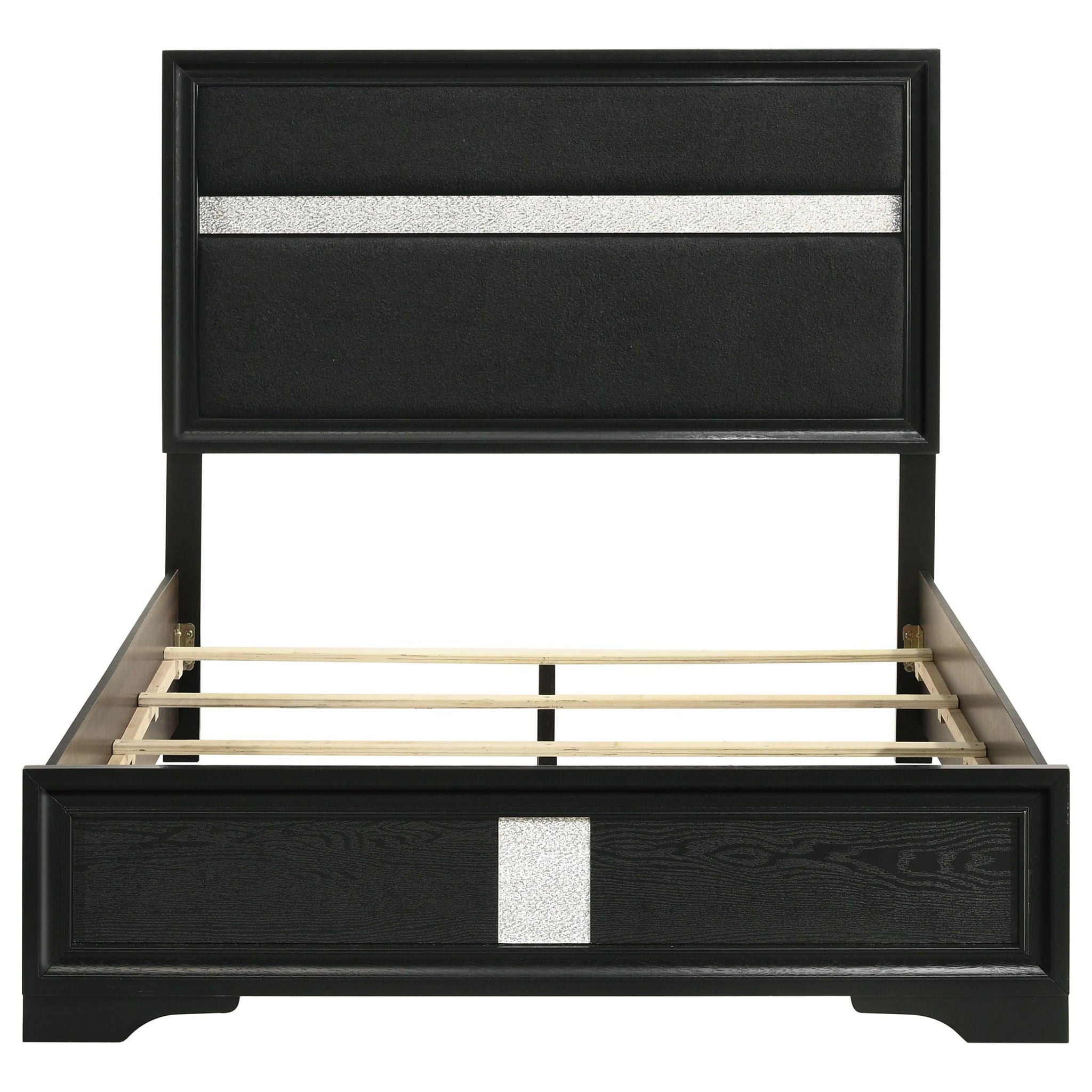 Miranda 54-inch Upholstered Full Panel Bed Black