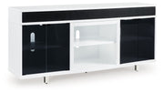Signature Design by Ashley® Gardoni - White / Black - XL TV Stand With Fireplace Option | Meri Furniture