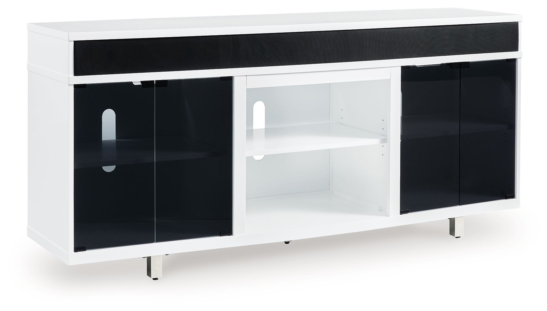Signature Design by Ashley® Gardoni - White / Black - XL TV Stand With Fireplace Option | Meri Furniture