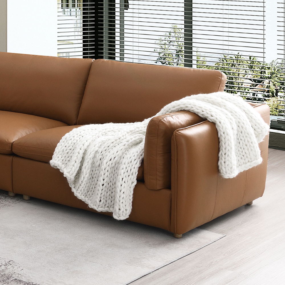 ACME Brighton - Modular Right Facing Arm Chair - Brown Top Grain Leather | Meri Furniture