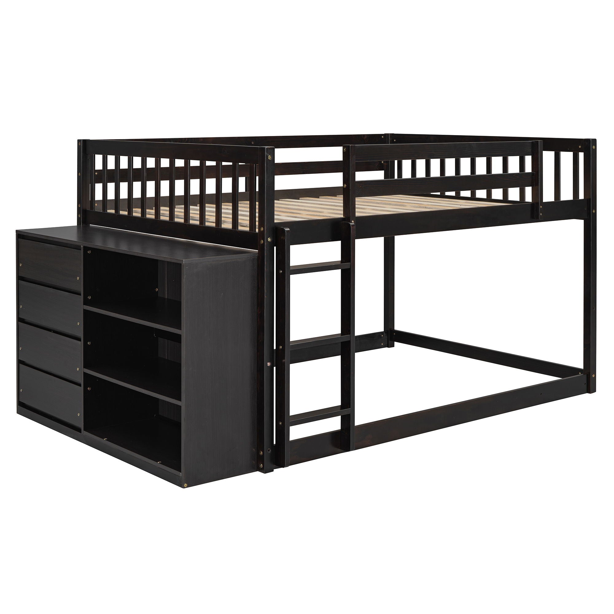 Bunk Bed With 4 Drawers And 3 Shelves