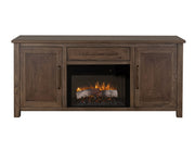 Novus Lodge - 70" Electric Fireplace - Dark Brown