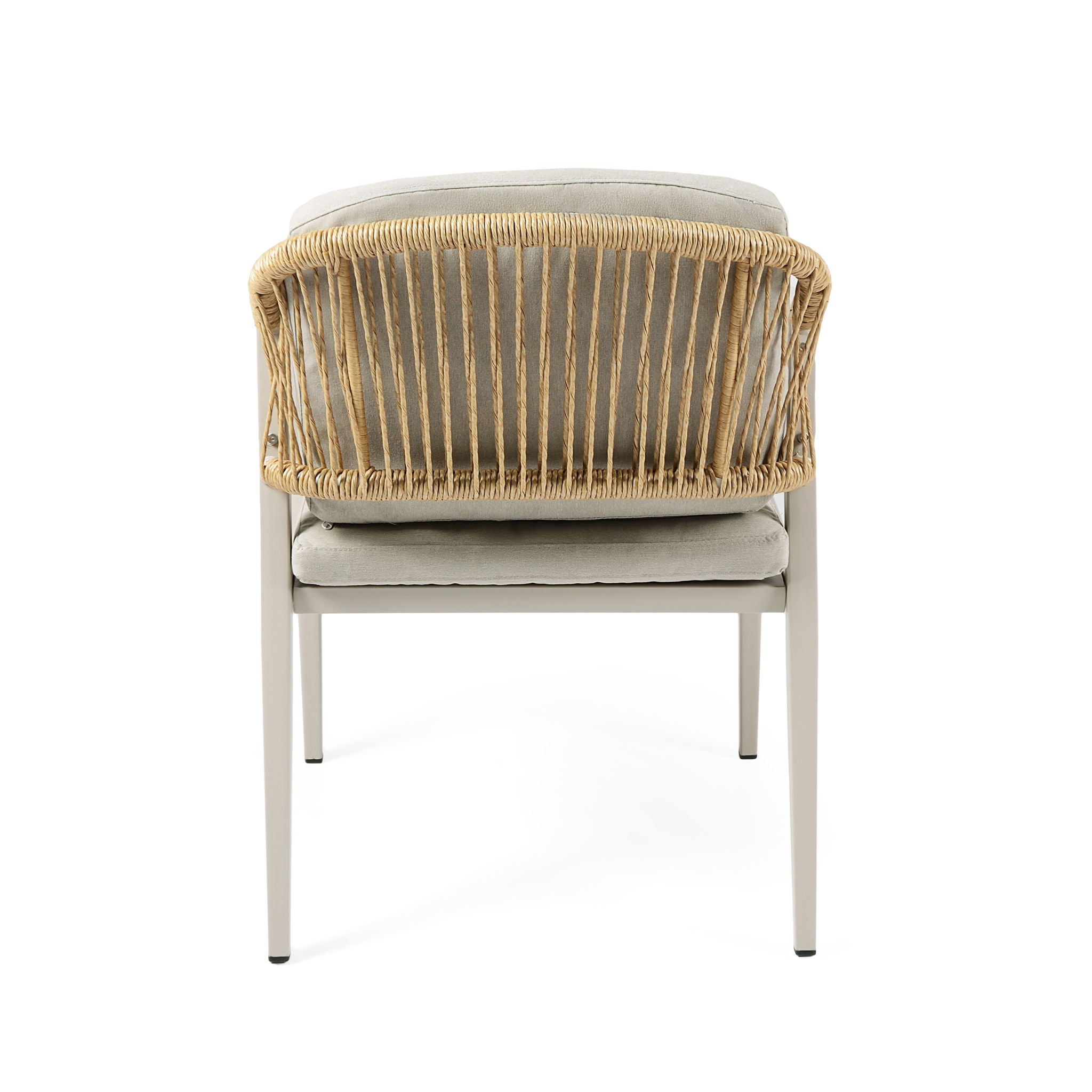 Outdoor Dining Chair (Set of 2) Wicker Rattan Woven Patio Chairs, Waterproof Seating - Gray