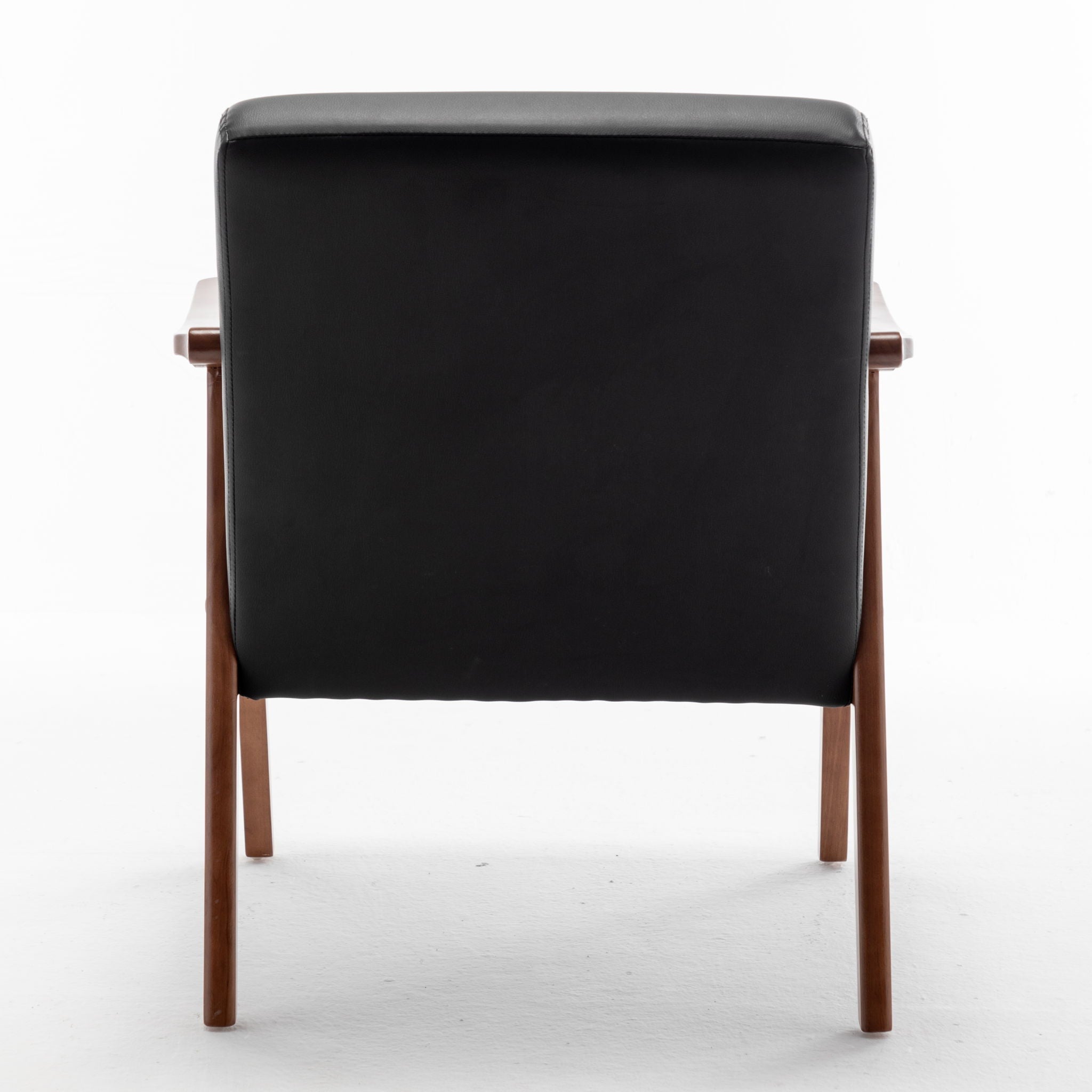 Mid Century Modern Accent Chair With Solid Wood Frame And Extra Thick Backrest