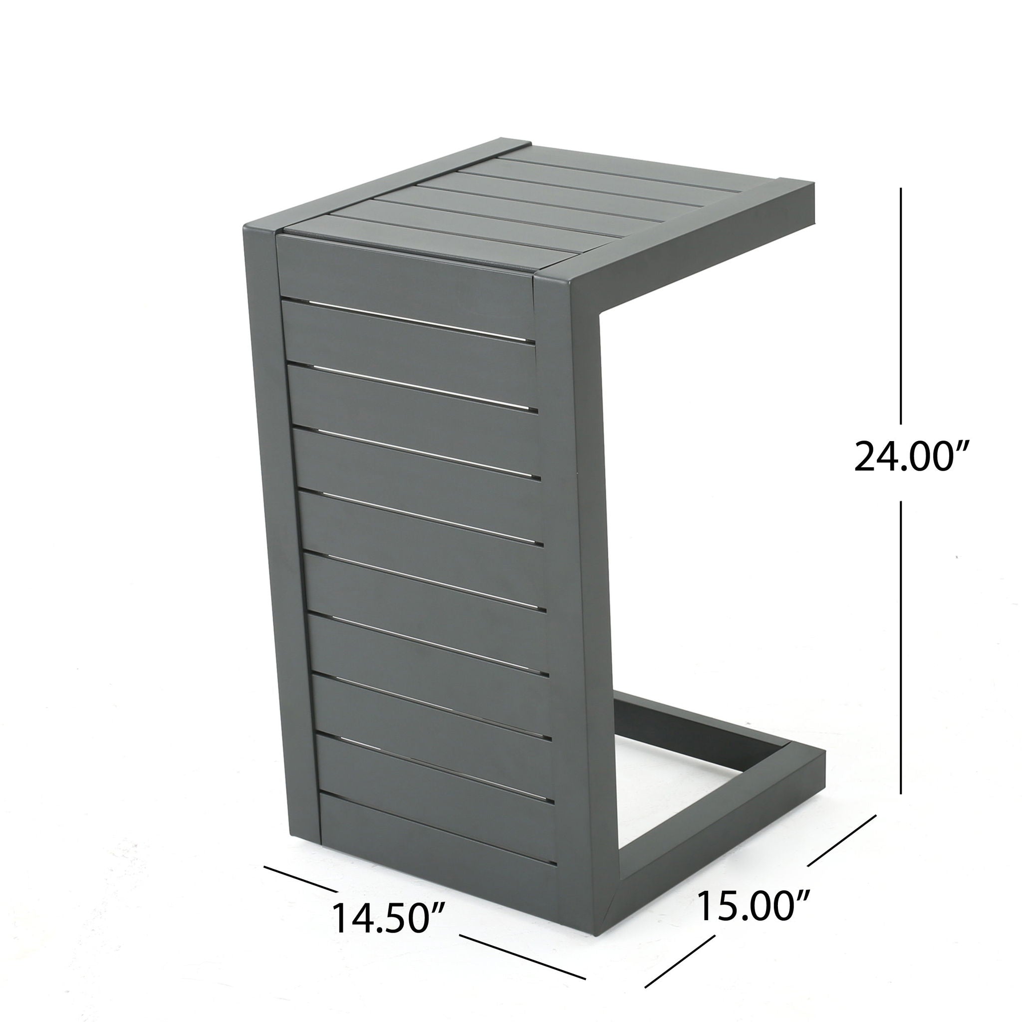Aluminum Outdoor C - Shaped Side Table For Patio