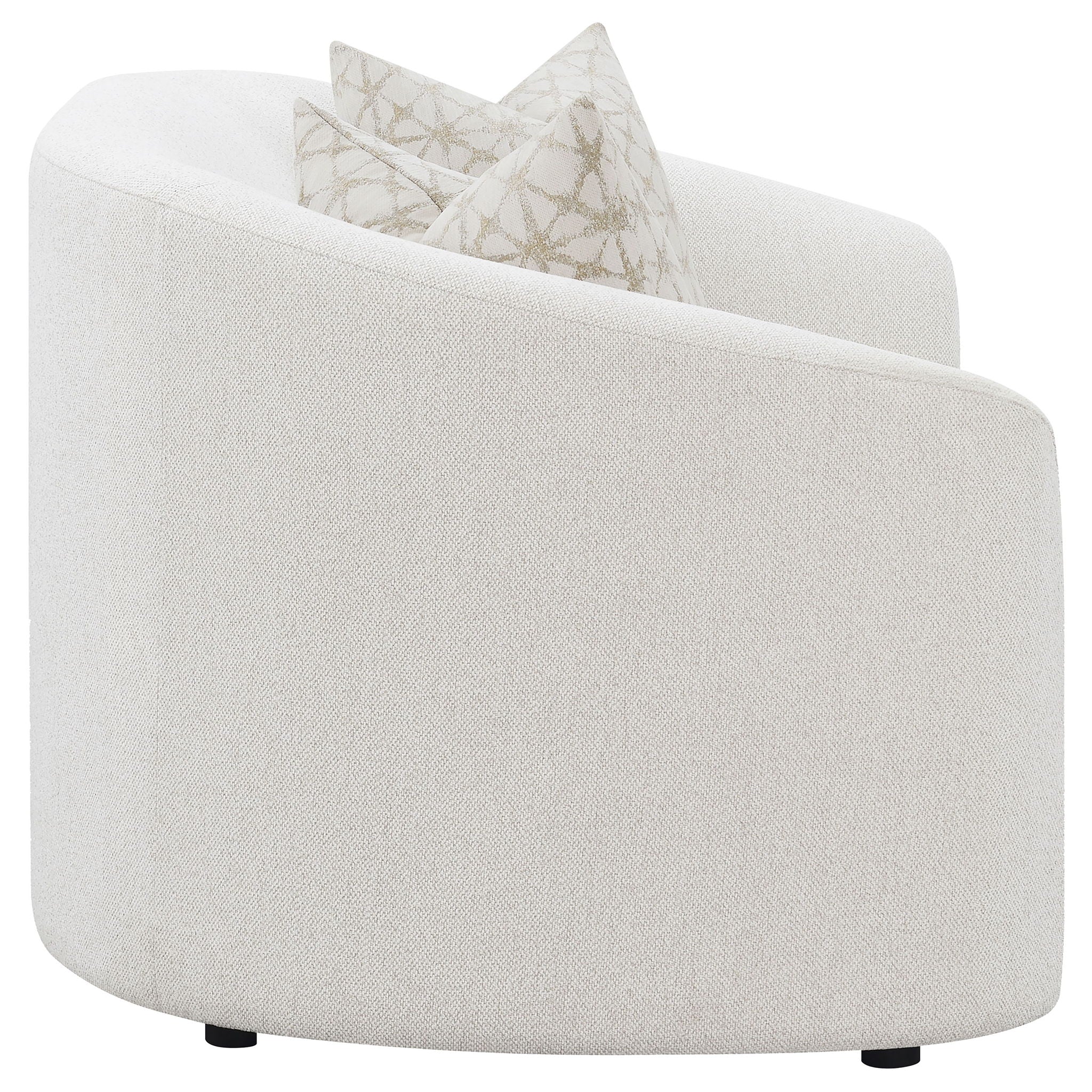 Rory - Sloped Arms Loveseat With Pillows - White