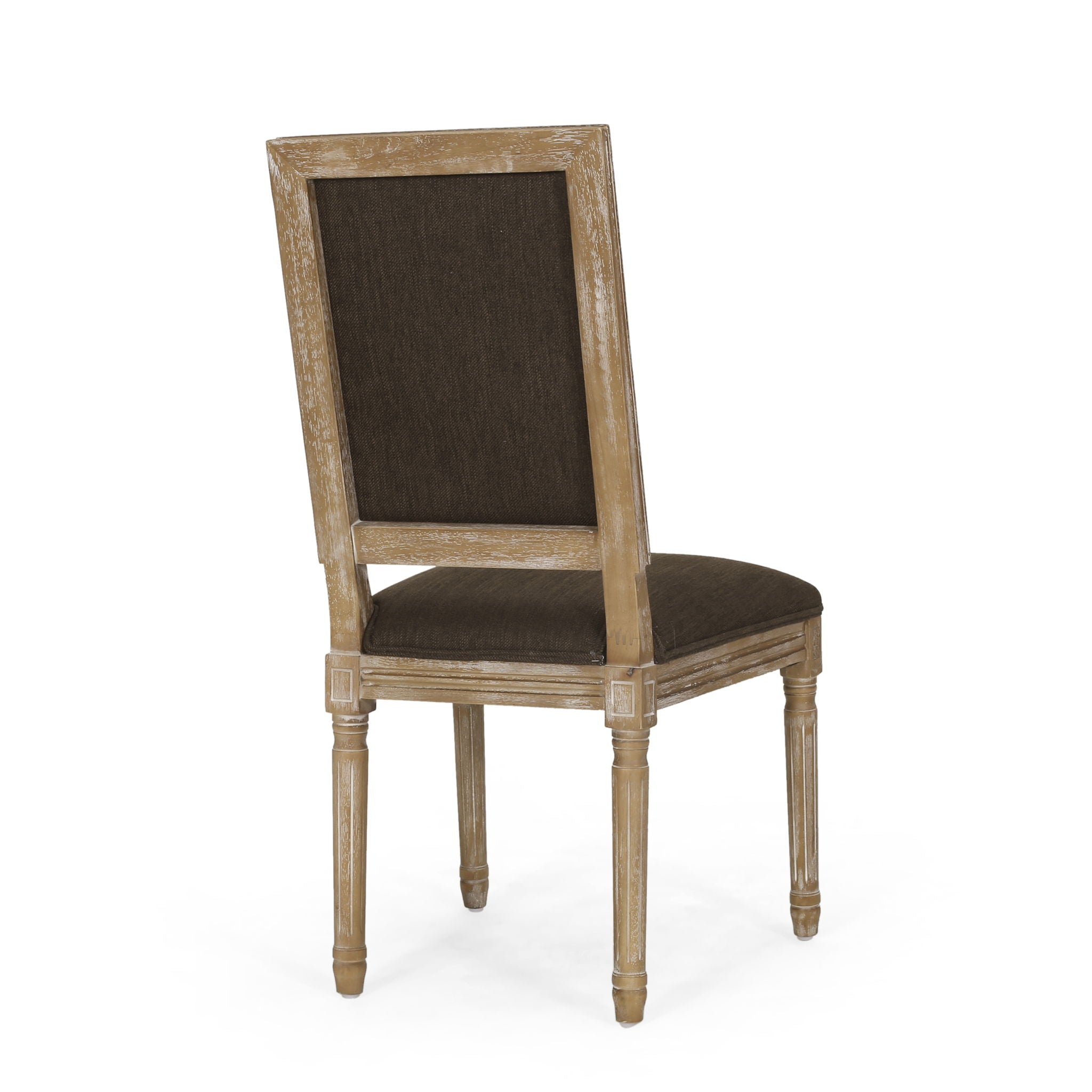 French Country Style Dining Chair With Upholstered Seating And Fluted Legs