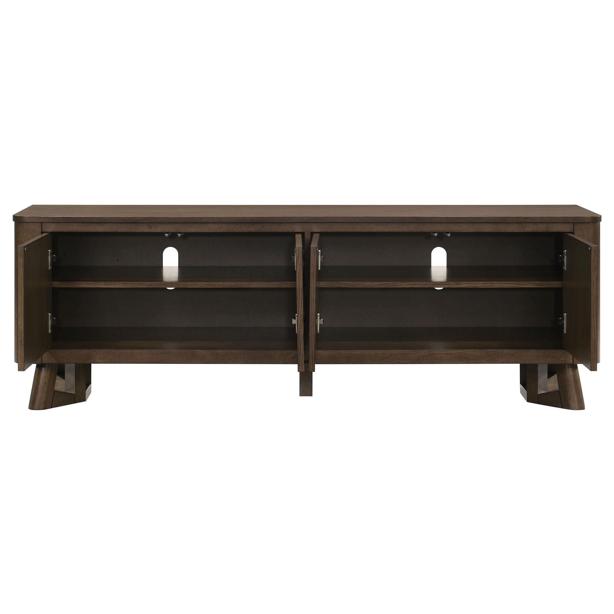 Trotter 71-inch 4-Door Wood TV Stand Media Console Brown