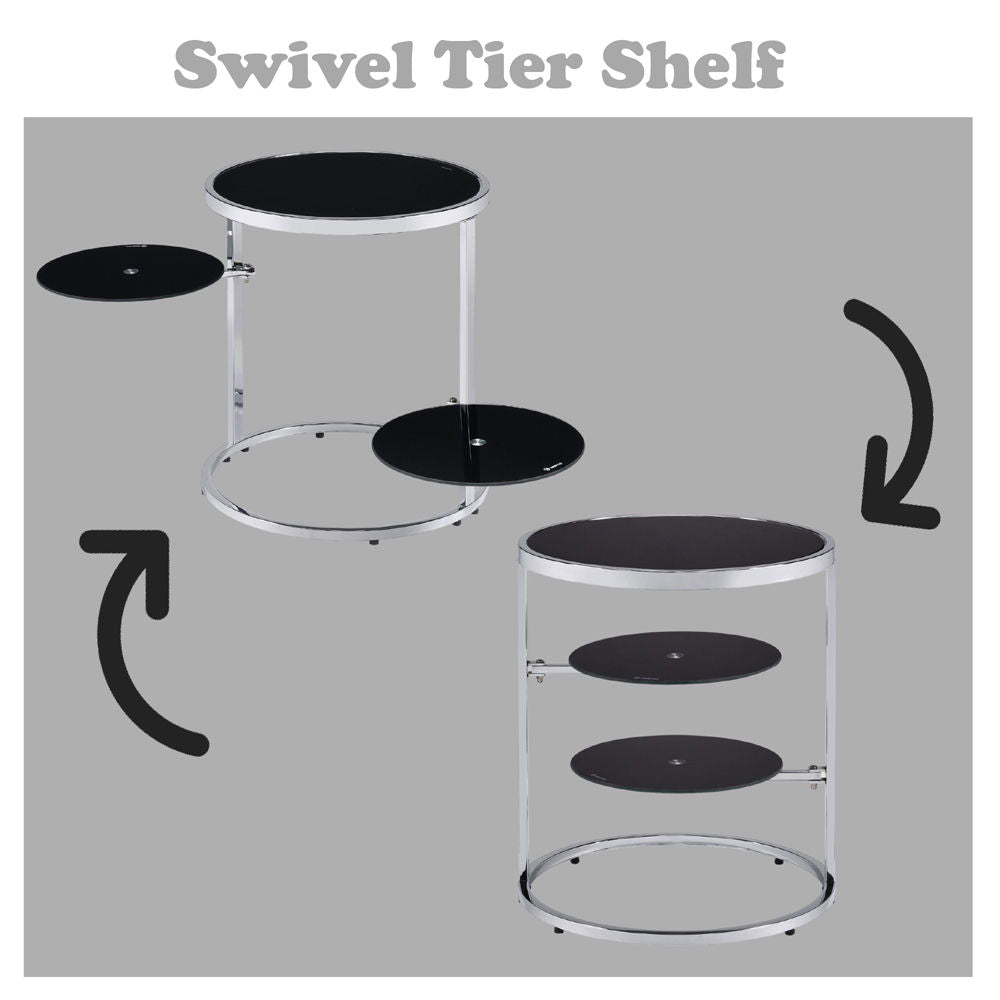 Lynch - Accent Table - Black & Chrome