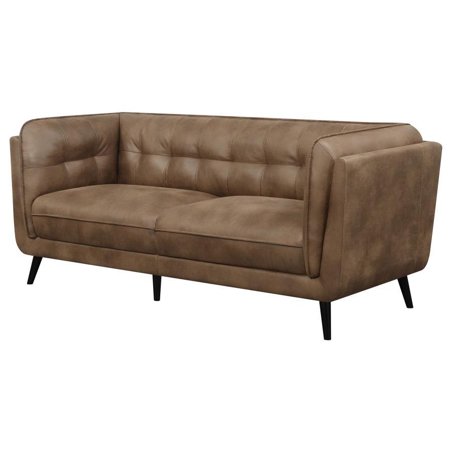 Coaster Fine Furniture Thatcher - Upholstered Tuxedo Arm Tufted Sofa - Brown | Meri Furniture