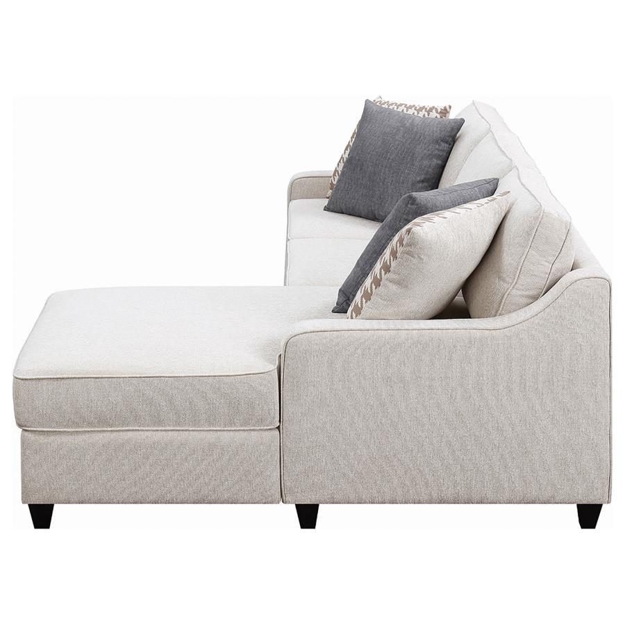 Coaster Fine Furniture Mcloughlin - Upholstered Sloped Arm Sectional Sofa - Platinum | Meri Furniture