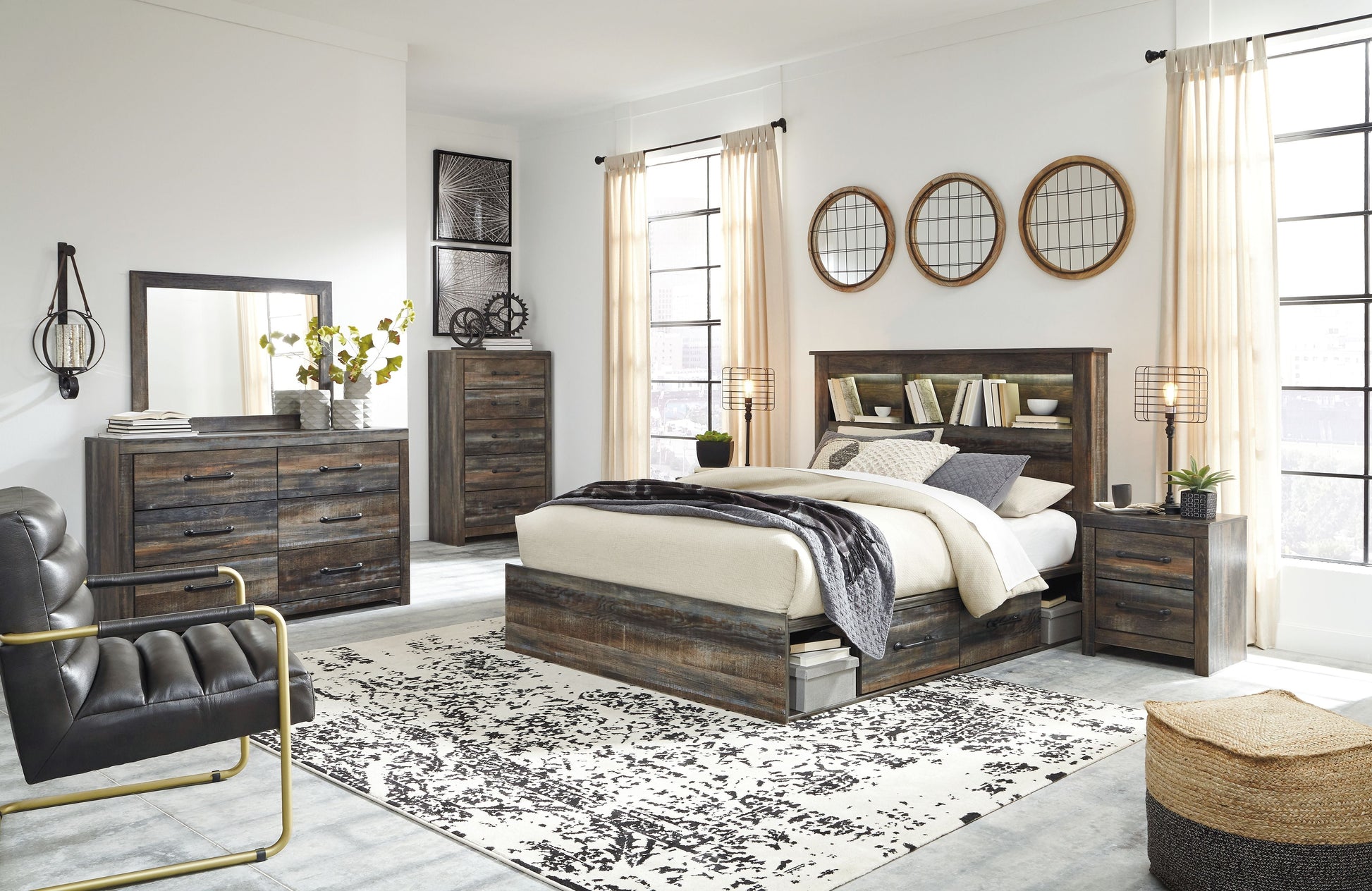 Signature Design by Ashley® Drystan - Panel Bookcase Bed | Meri Furniture