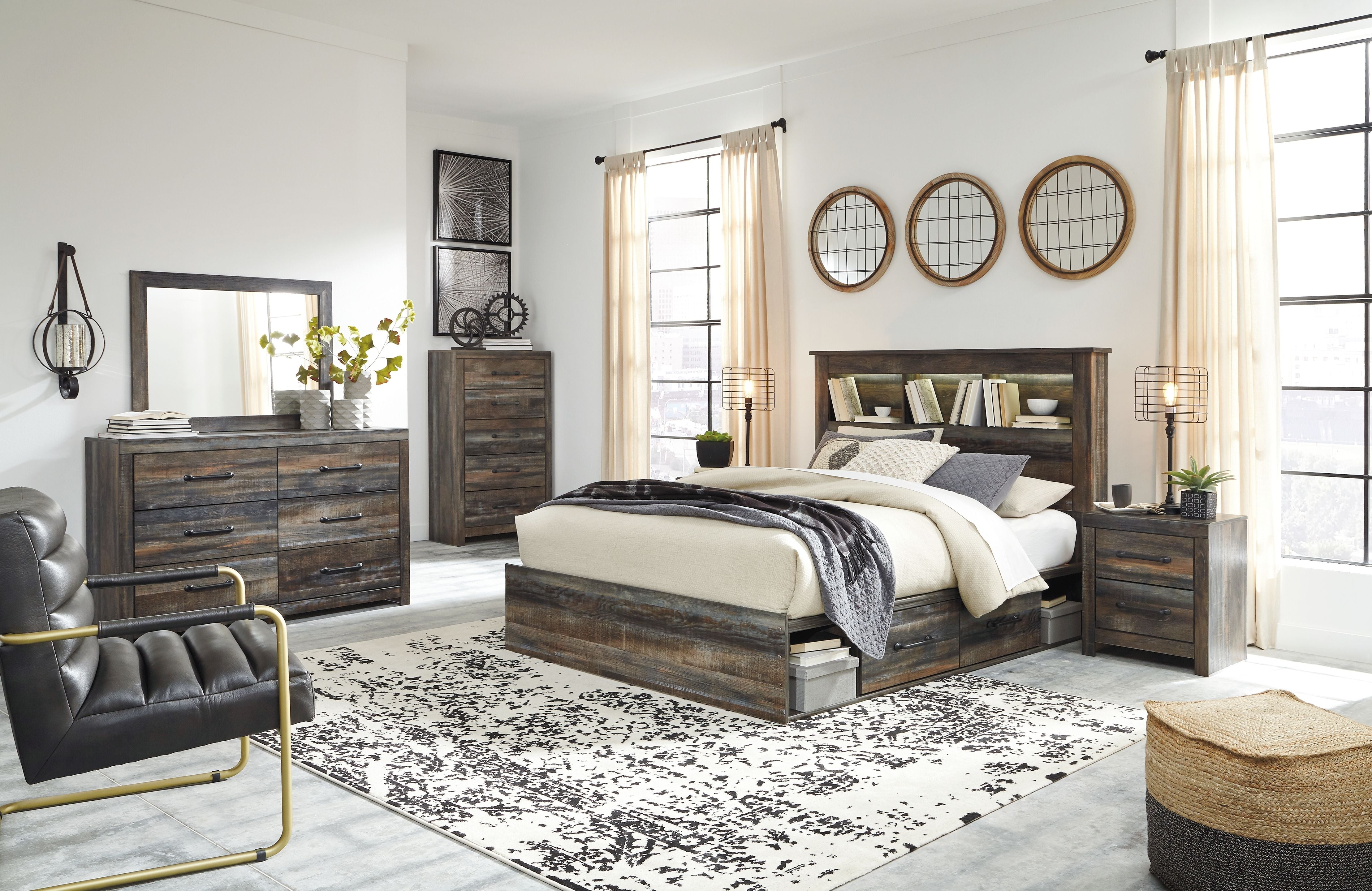Signature Design by Ashley® Drystan - Panel Bookcase Bed | Meri Furniture