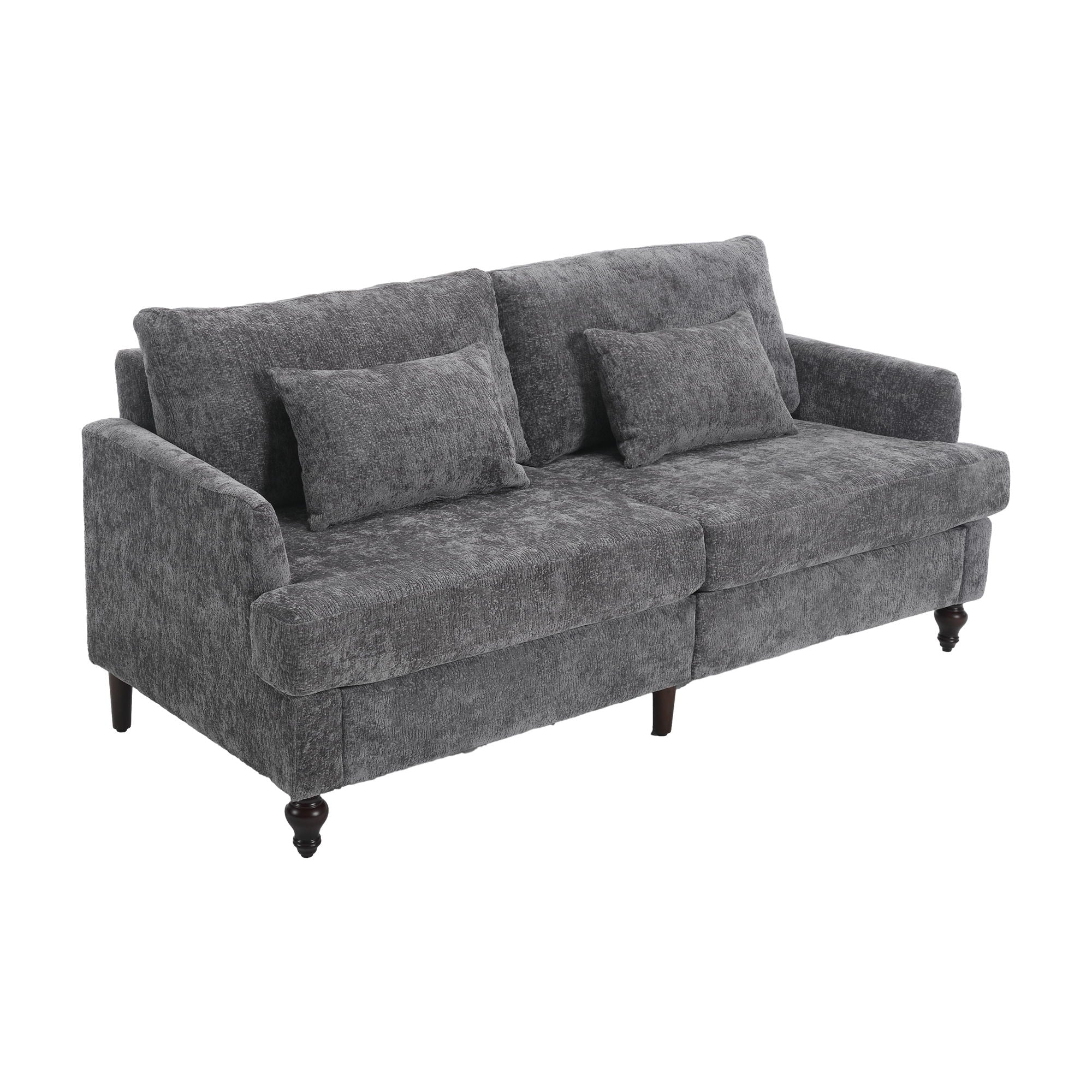 Mid Century Modern Fabric Loveseat Sofa, 2 Seat Upholstered Couch