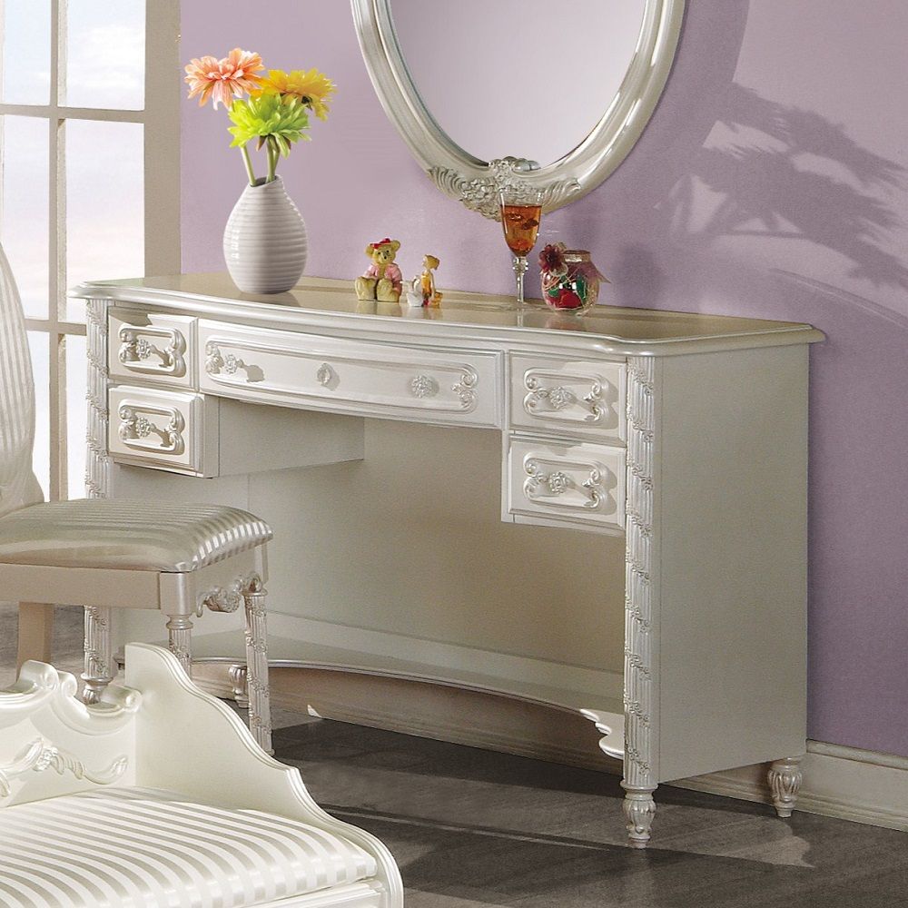 ACME Pearl - Writing Desk - Pearl White | Meri Furniture
