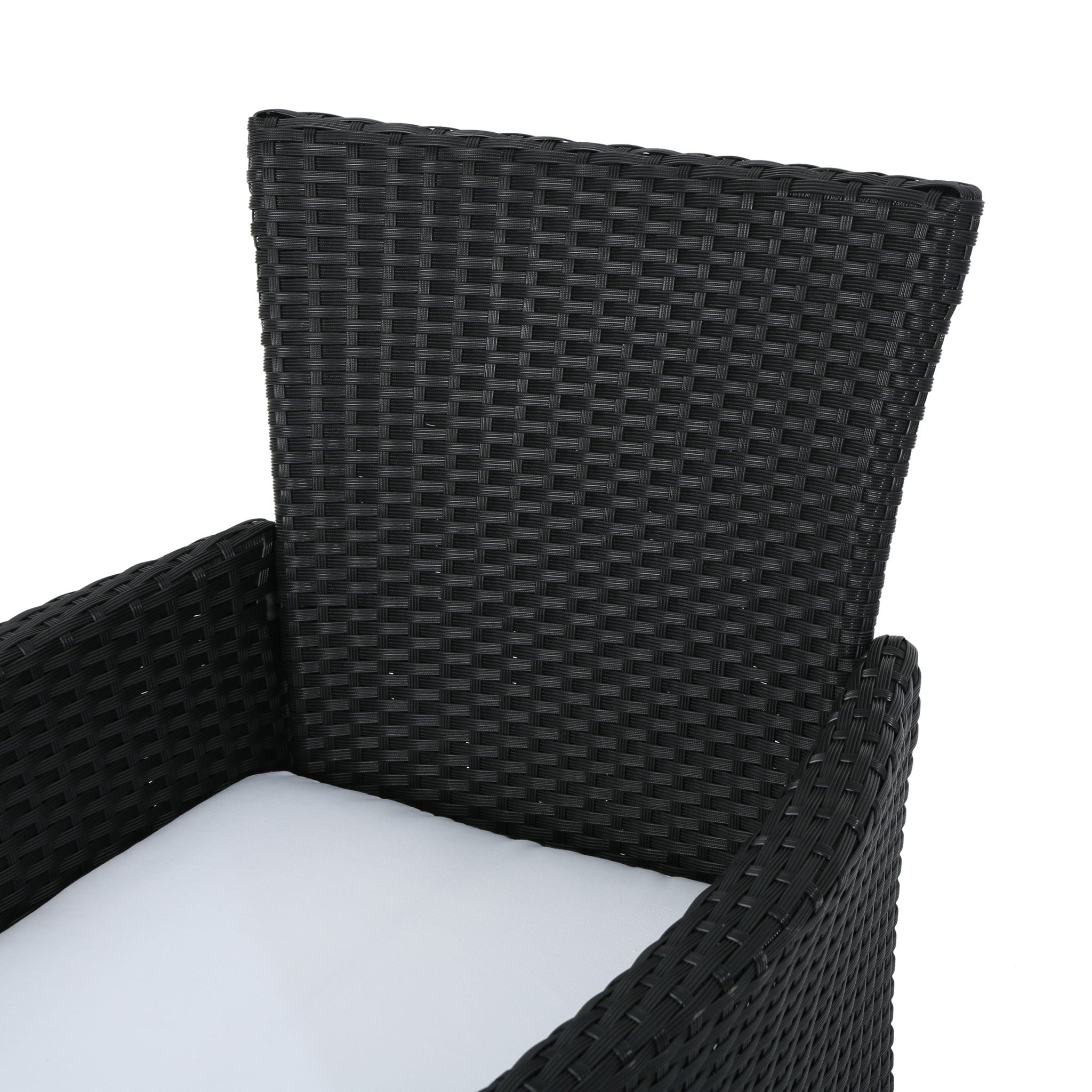 Dimensional Outdoor Dining Chair With Cushion Seat And Iron Frame (Set of 2)