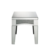 ACME Nowles - End Table - Mirrored & Faux Stones | Meri Furniture