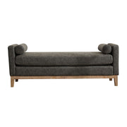 Elegant Upholstered Bench Daybed Ottoman With Bolster Pillows