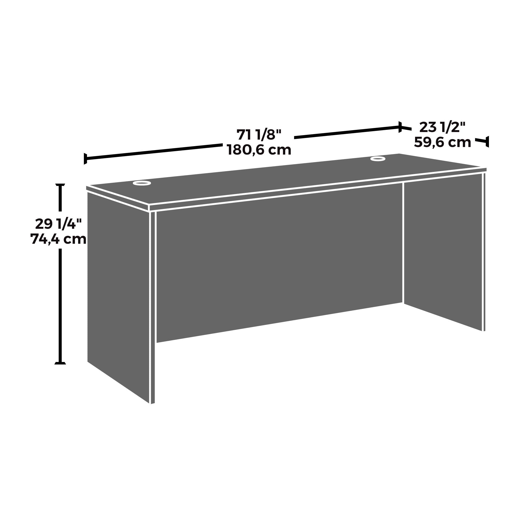 Affirm 72" x 24" Cherry Commercial Office Desk