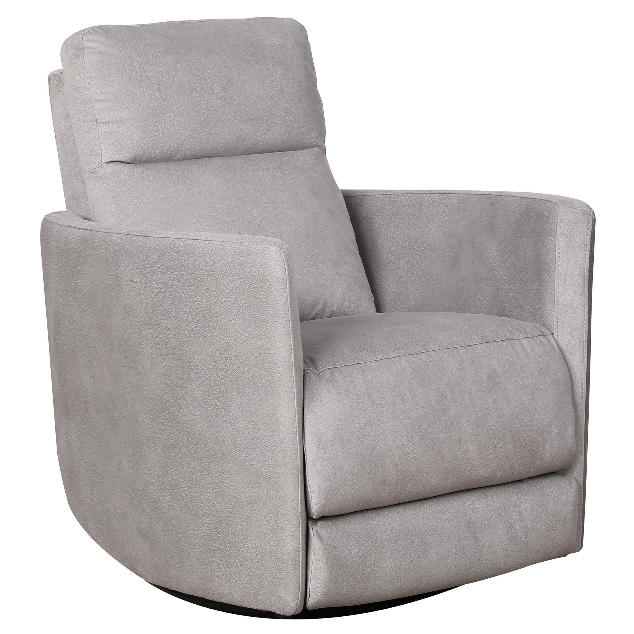 Lawson - Swivel Glider Suede Recliner Chair - Latte