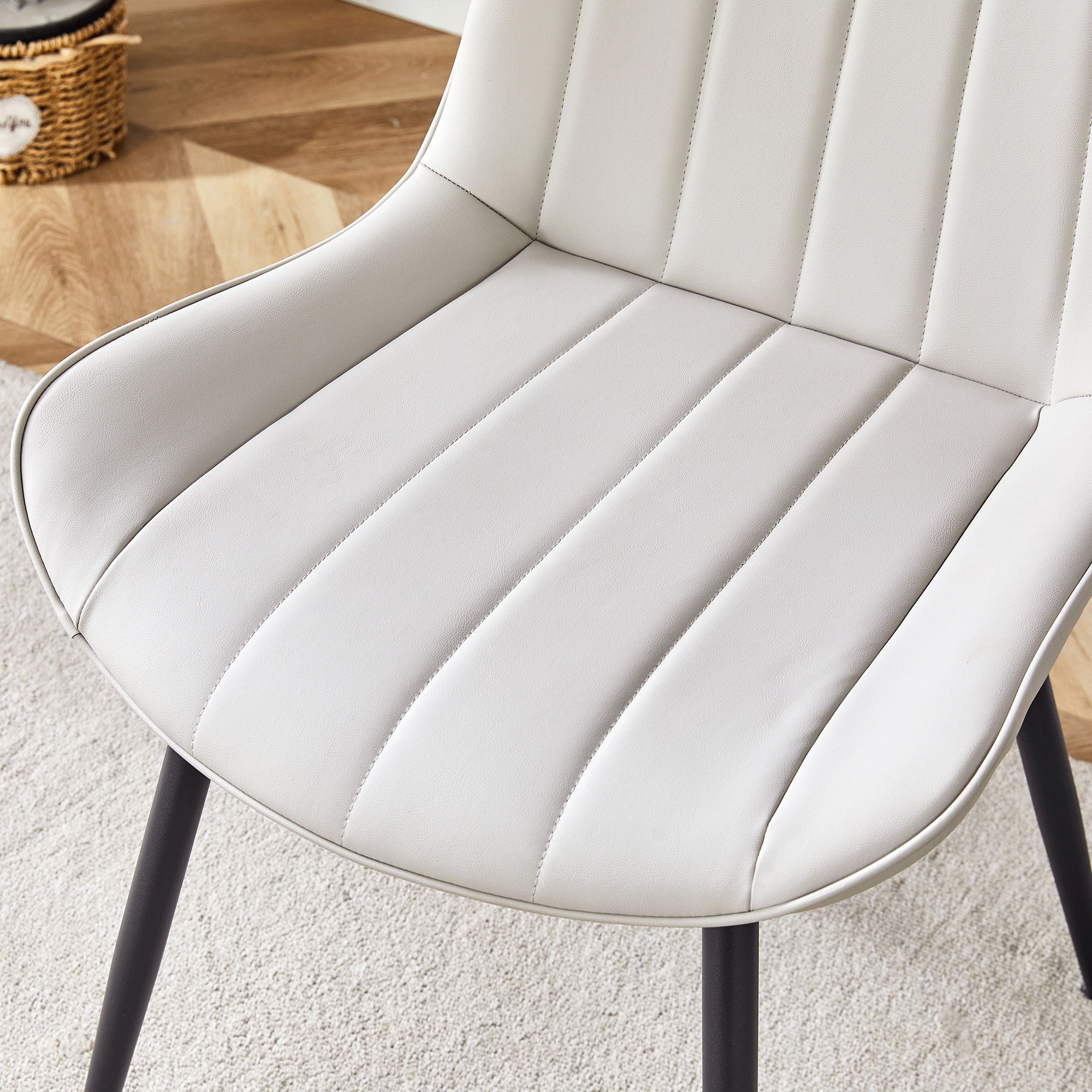 Modern Style Extended Seat Cushion Dining Chair Set