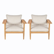 Terassi - Outdoor Lounge Chair (Set of 2) With Cushions - Beige / Light Teak
