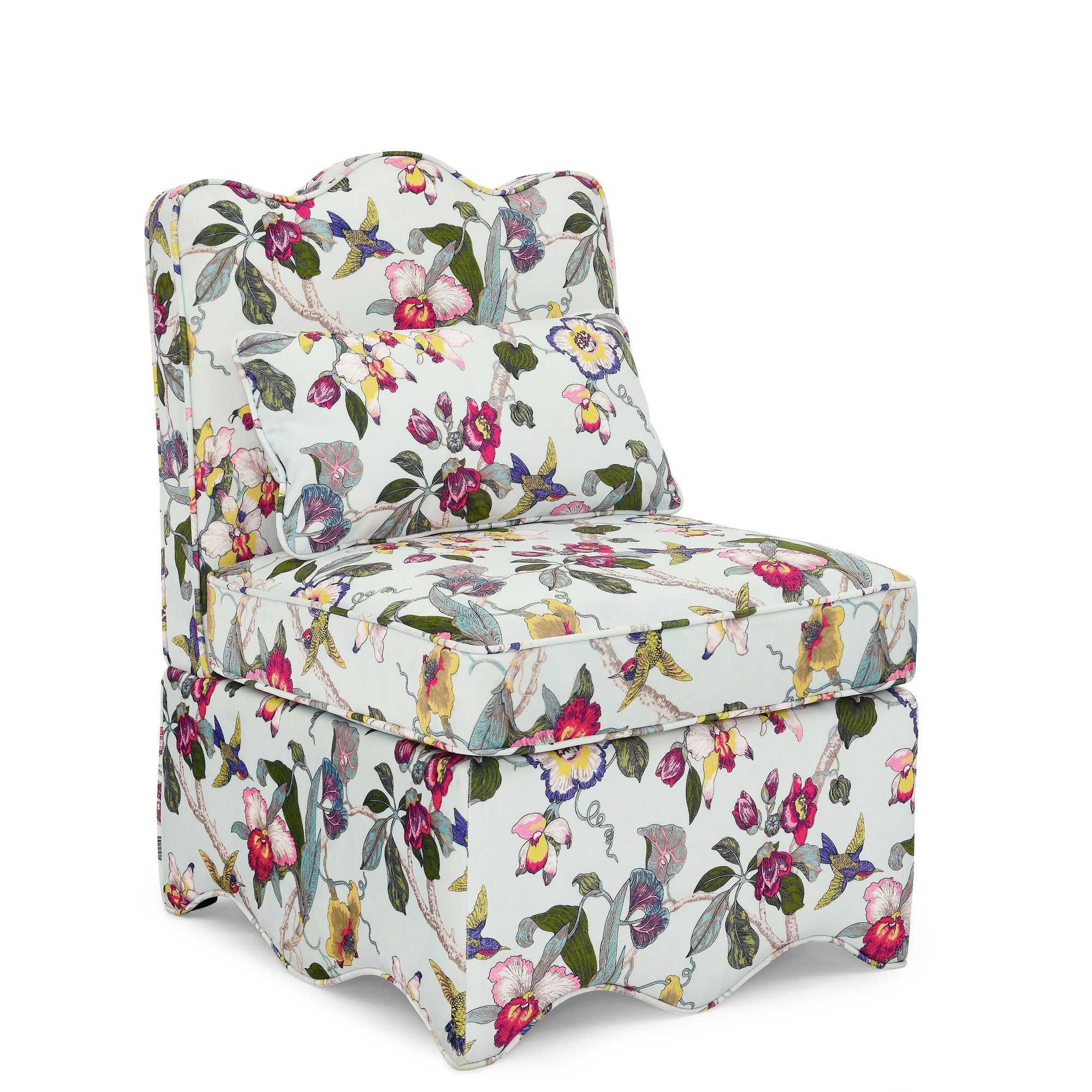 Stylish Flannel Dining Chair With Soft Cushion And Backrest
