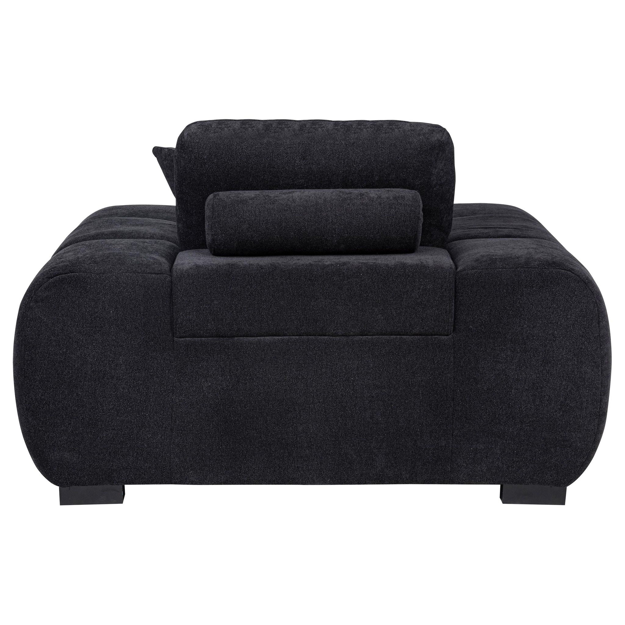 Octavia Upholstered Track Arm Accent Chair Black