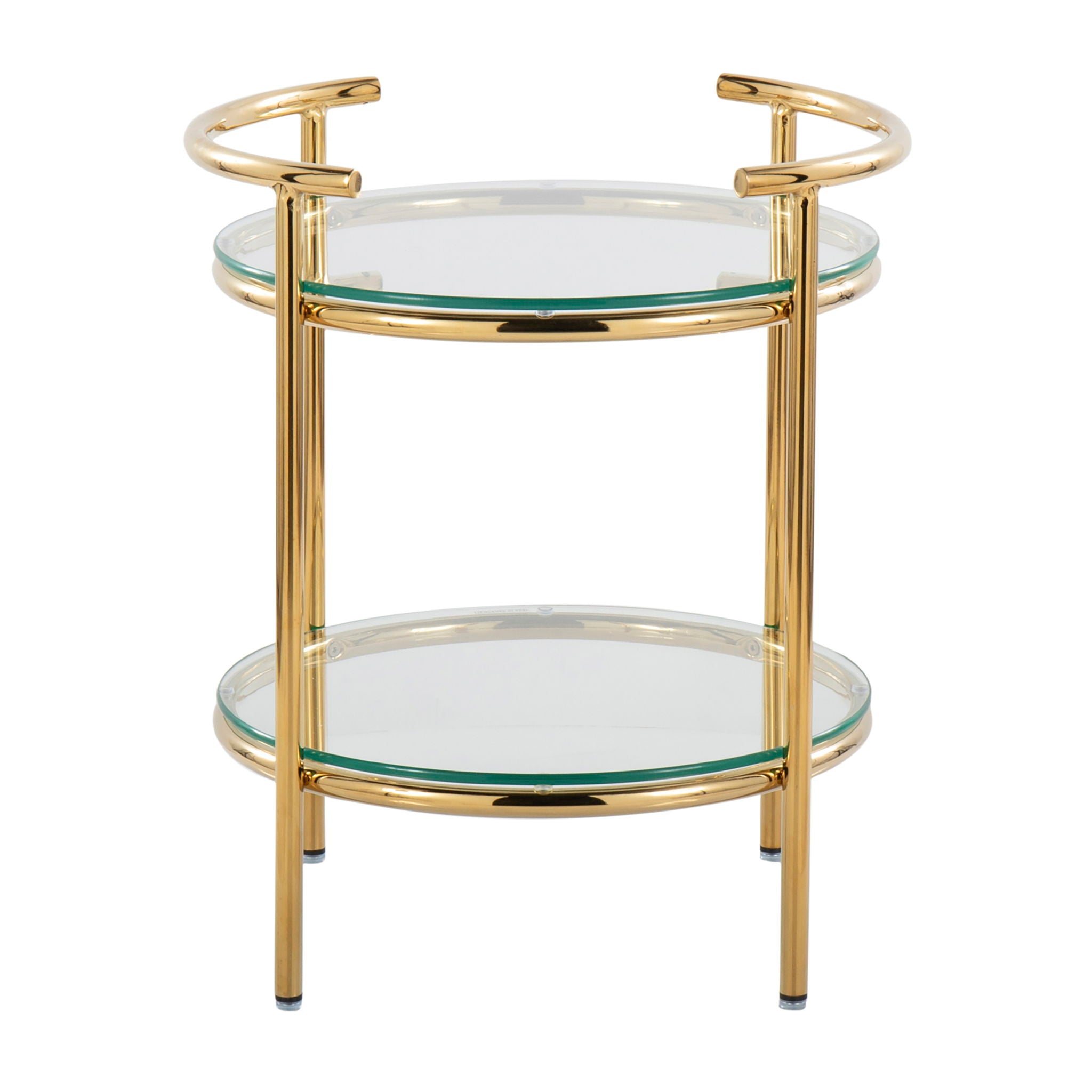 Rhonda - Contemporary / Glam Side Table - Gold / Clear