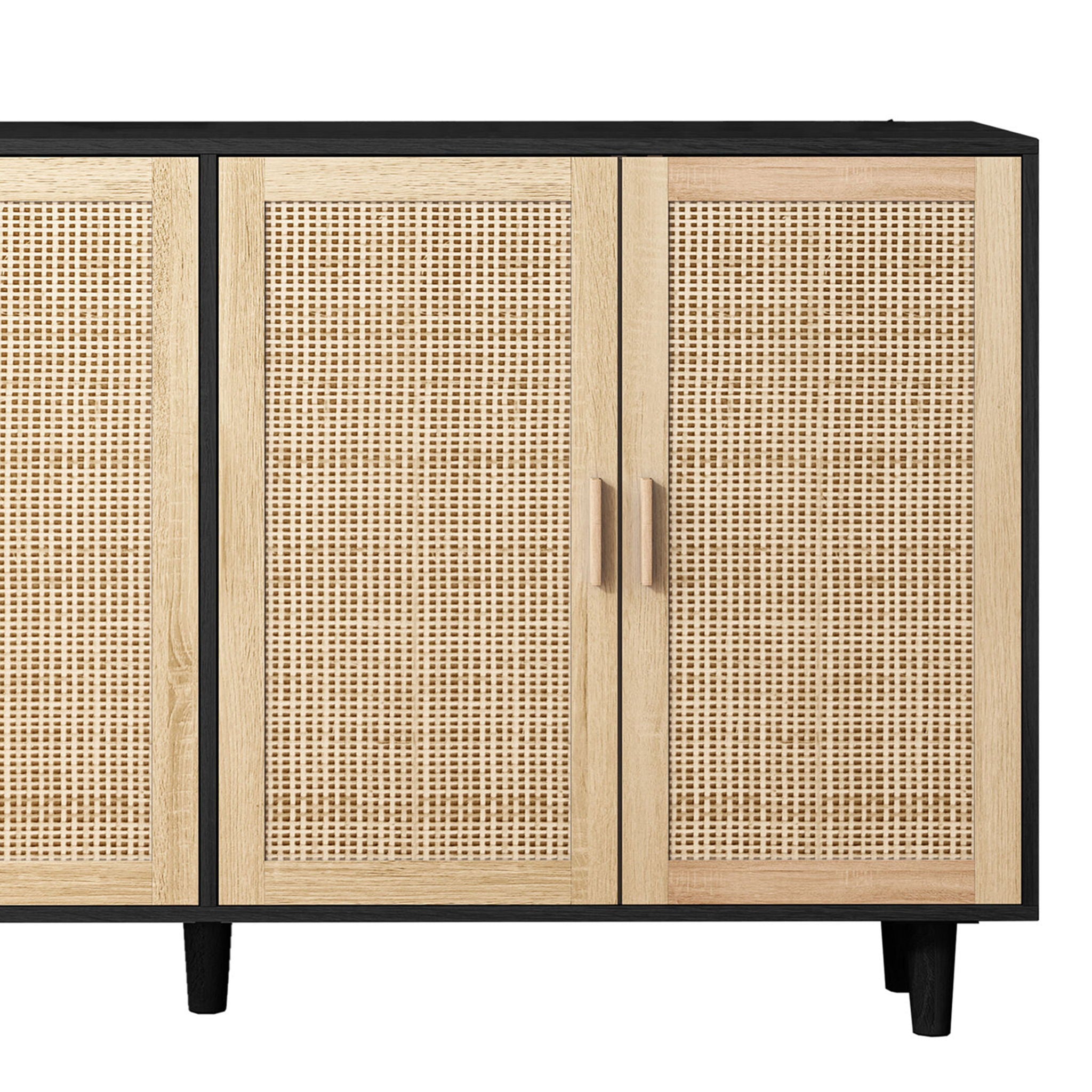 Elegant And Functional Rattan Decorative Storage Cabinet With 4 Doors