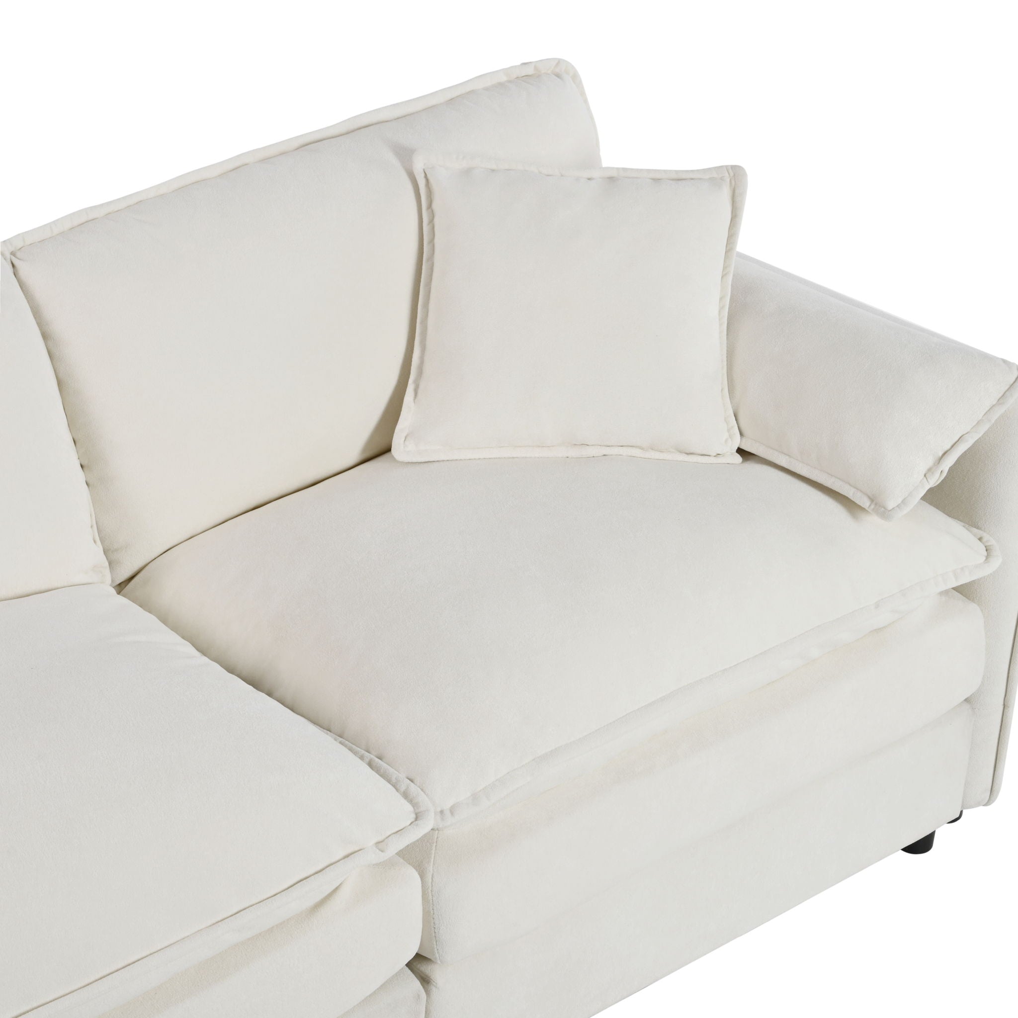 Modern Upholstered Chenille Loveseat And Armchair Set With Pillows