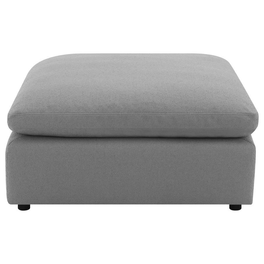 Coaster Fine Furniture Raleigh - Boucle Upholstered Ottoman - Gray | Meri Furniture