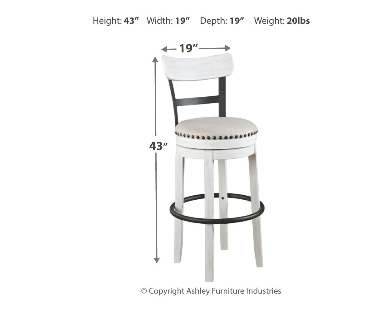 Signature Design by Ashley® Valebeck - Tall Upholstered Swivel Barstool | Meri Furniture