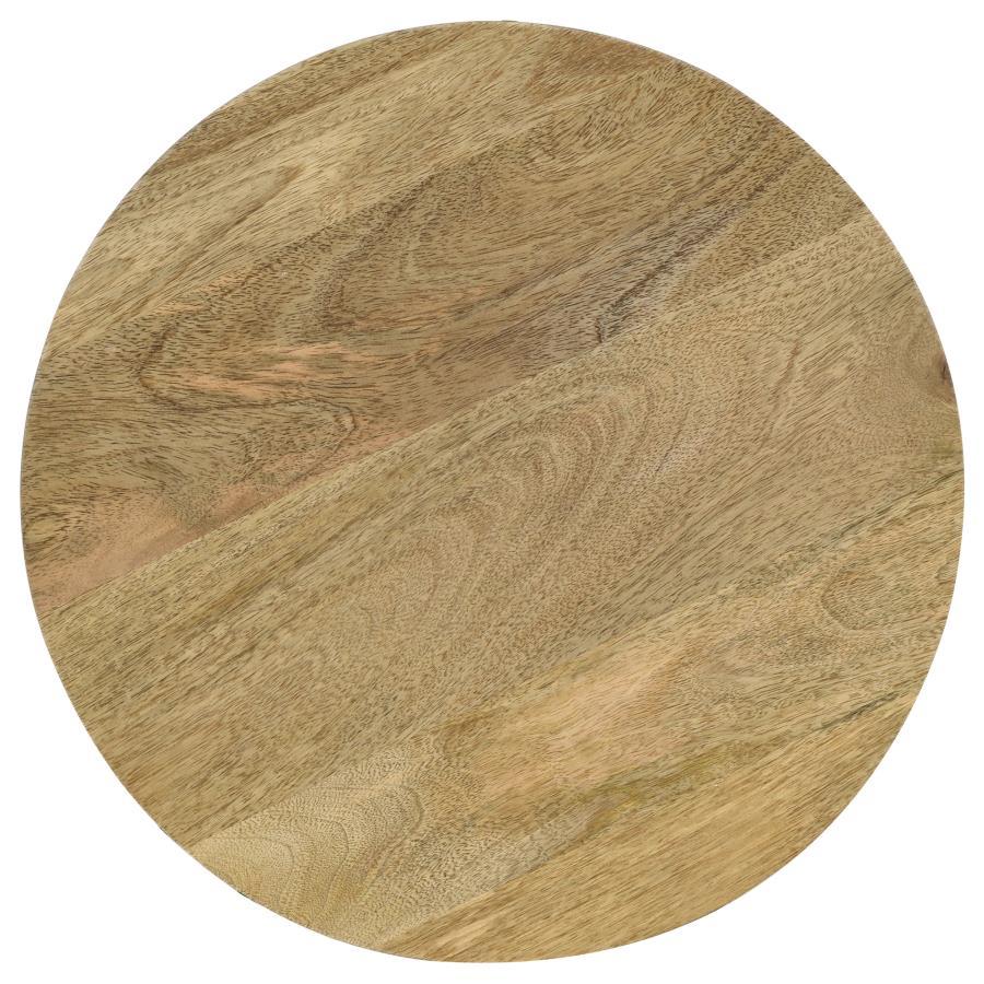 Coaster Fine Furniture Pilar - Round Solid Wood Top End Table - Natural And Black | Meri Furniture