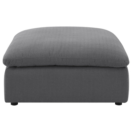 Hobson - Square Upholstered Ottoman - Charcoal