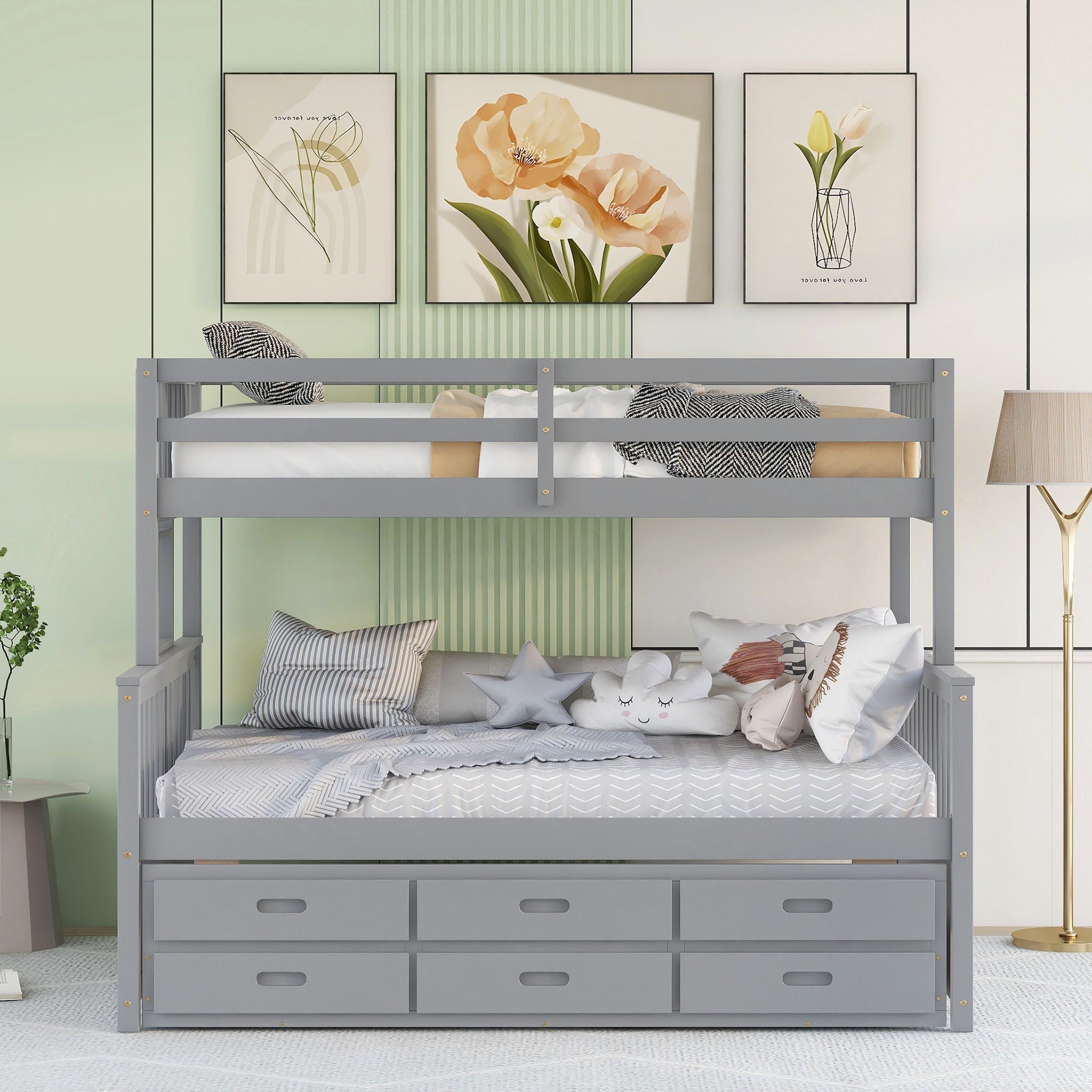 Bunk Bed With Twin Size Trundle And Drawers