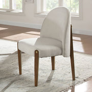 Gamarya - Side Chair Set of 2) - White Fabric & Oak