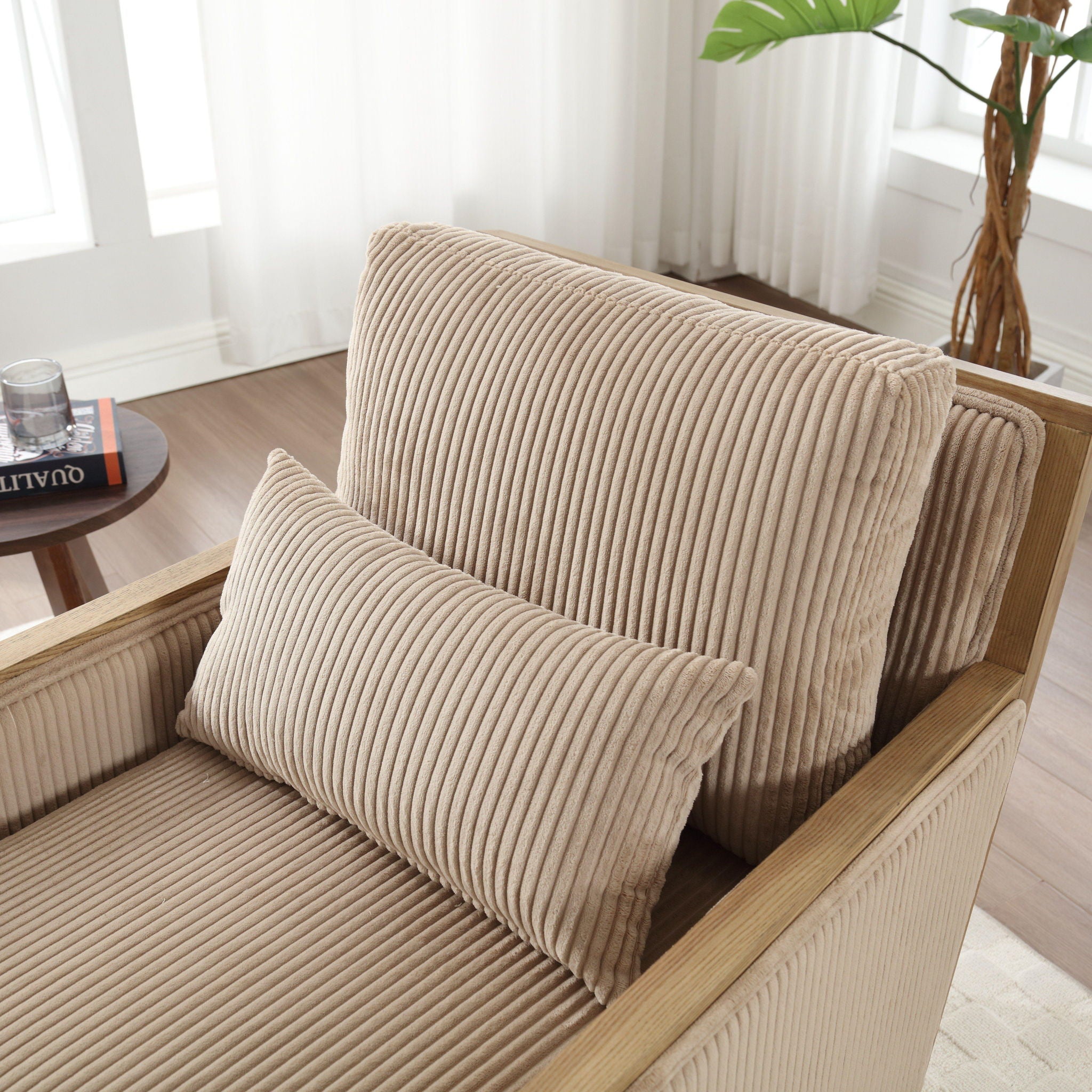 Comfy Accent Barrel Chair, 360 Degree Swivel