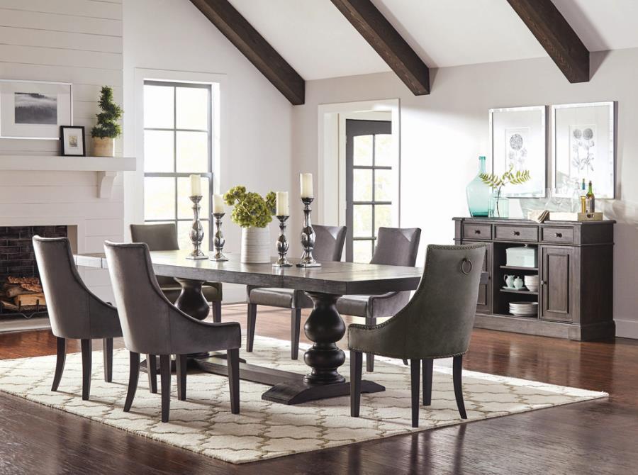 Coaster Fine Furniture Phelps - Velvet Upholstered Dining Side Chair (Set of 2) - Gray | Meri Furniture