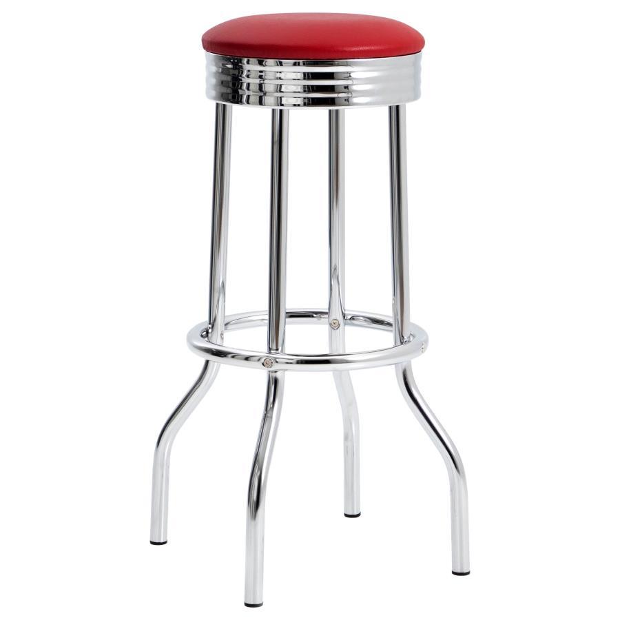 Coaster Fine Furniture Retro - Upholstered Metal Swivel Bar Stool (Set of 2) | Meri Furniture
