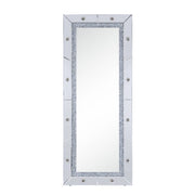 Noralie - 63" X 26" Floor Mirror - Mirrored & Faux Diamonds