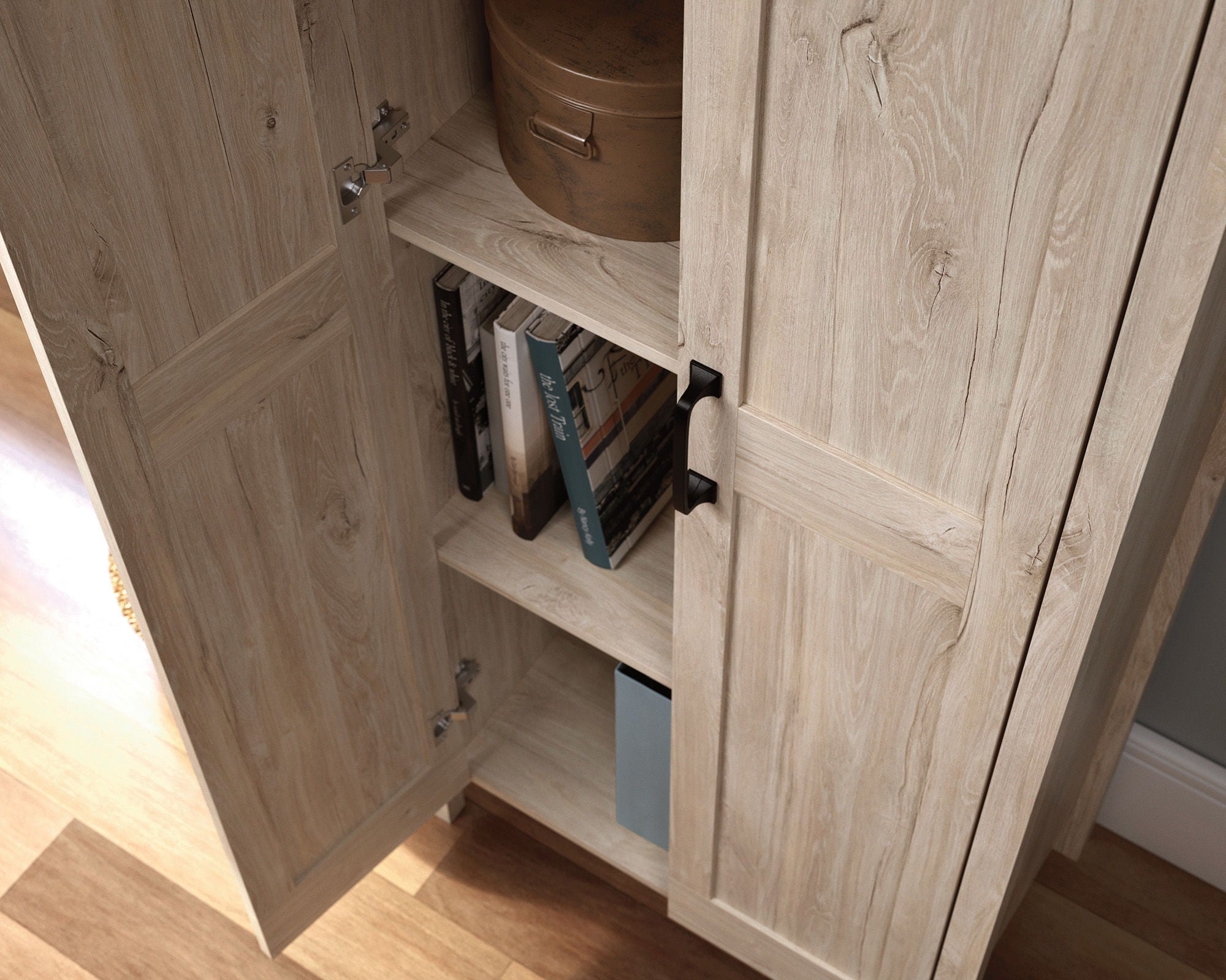 Two-Door Storage Cabinet in Chalk Oak