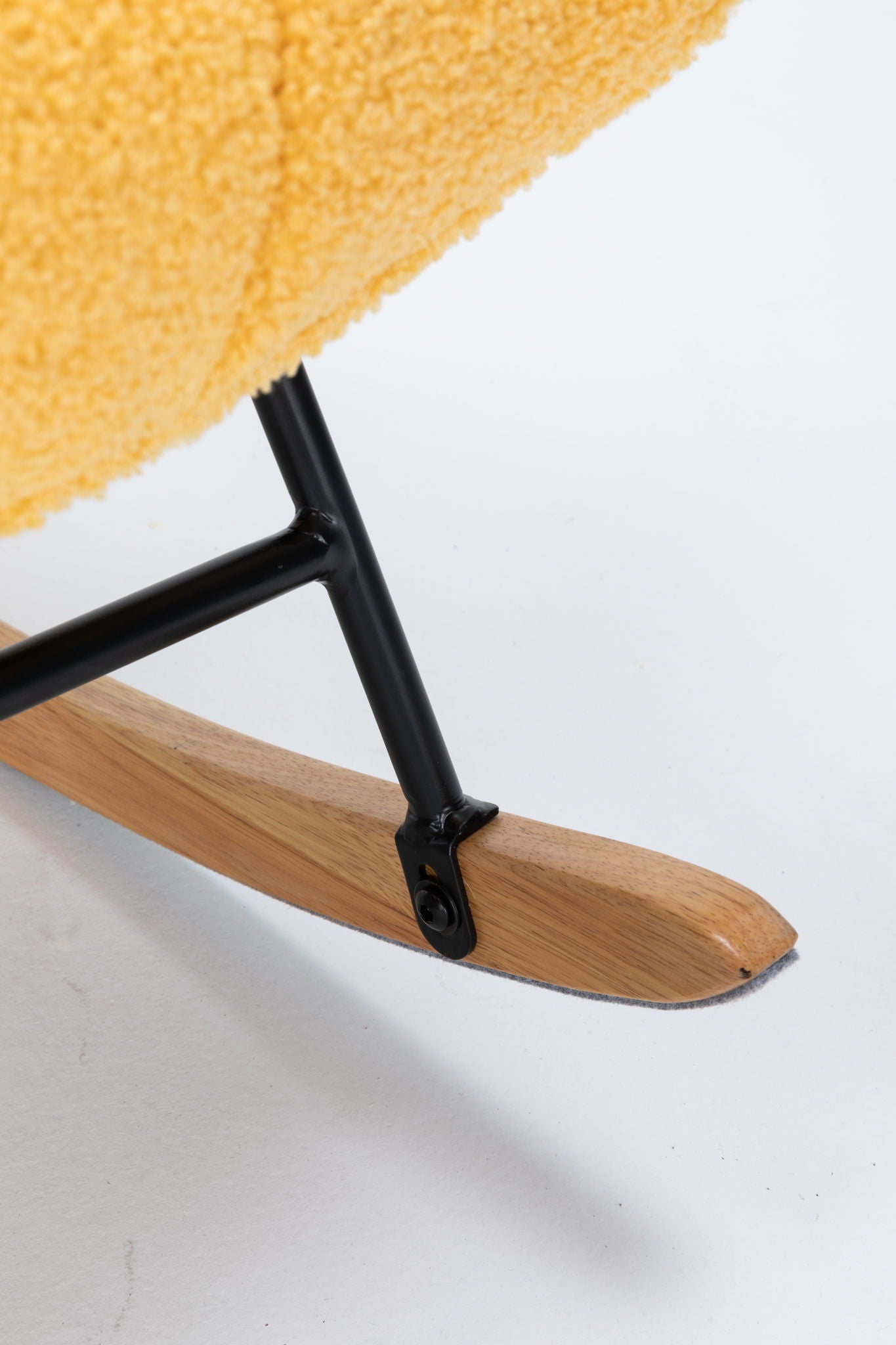 Rocking Chair Nursery, Teddy Upholstered Glider Rocker With High Backrest, Reading Chair Modern Rocking Accent Chairs Glider Recliner For Living Room - Yellow