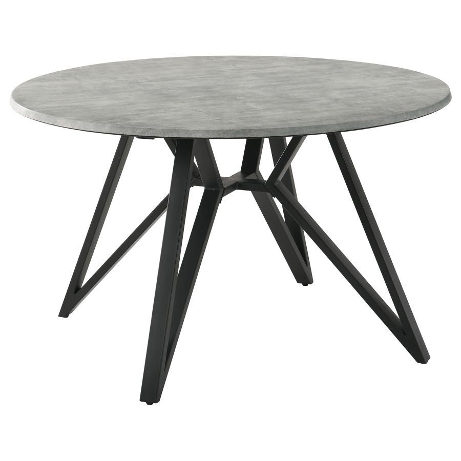 Coaster Fine Furniture Neil - 5 Piece Round Dining Table Set Concrete - Gunmetal | Meri Furniture