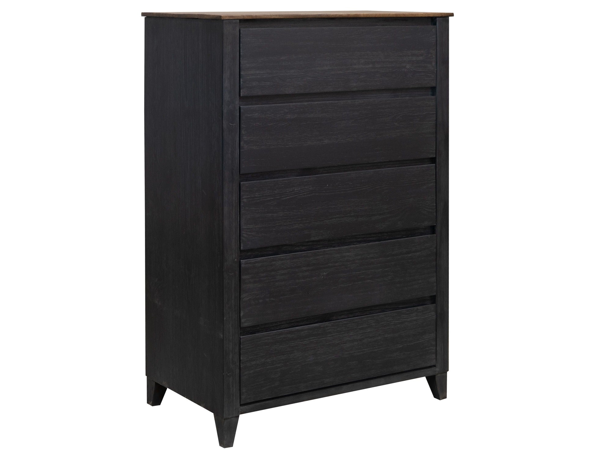 International Furniture Direct Empire - Chest - Satin Black / Brown | Meri Furniture
