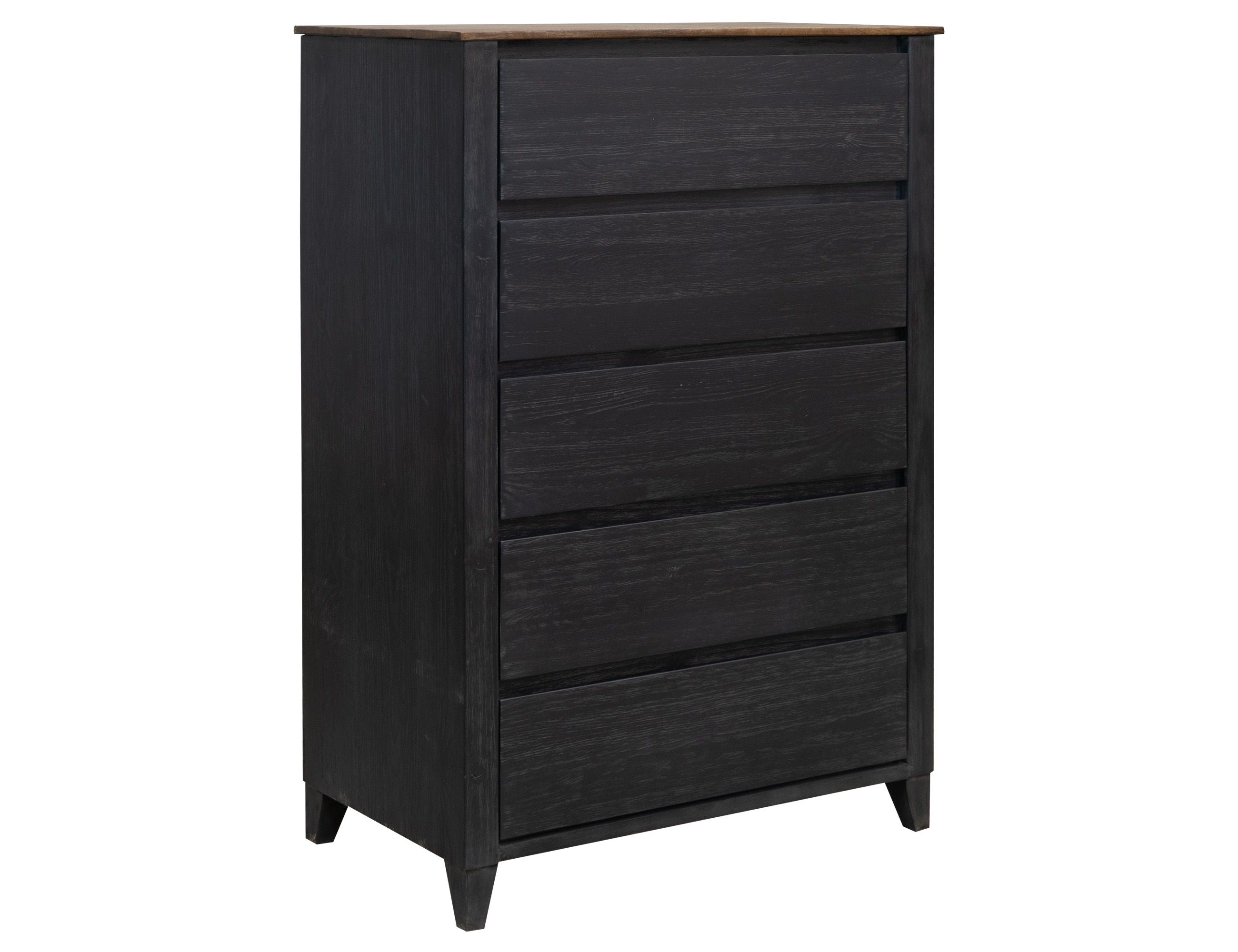 International Furniture Direct Empire - Chest - Satin Black / Brown | Meri Furniture