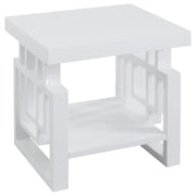 Coaster Fine Furniture Schmitt - Rectangular Side End Table - White High Gloss | Meri Furniture