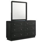 Coaster Fine Furniture Cavelle - 6-Drawer Dresser And Mirror - Black | Meri Furniture