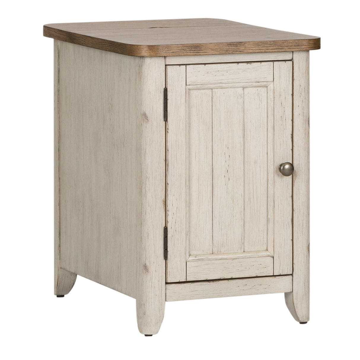 Liberty Furniture Farmhouse Reimagined - Door Chair Side Table With Charging Station - White | Meri Furniture