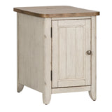 Liberty Furniture Farmhouse Reimagined - Door Chair Side Table With Charging Station - White | Meri Furniture